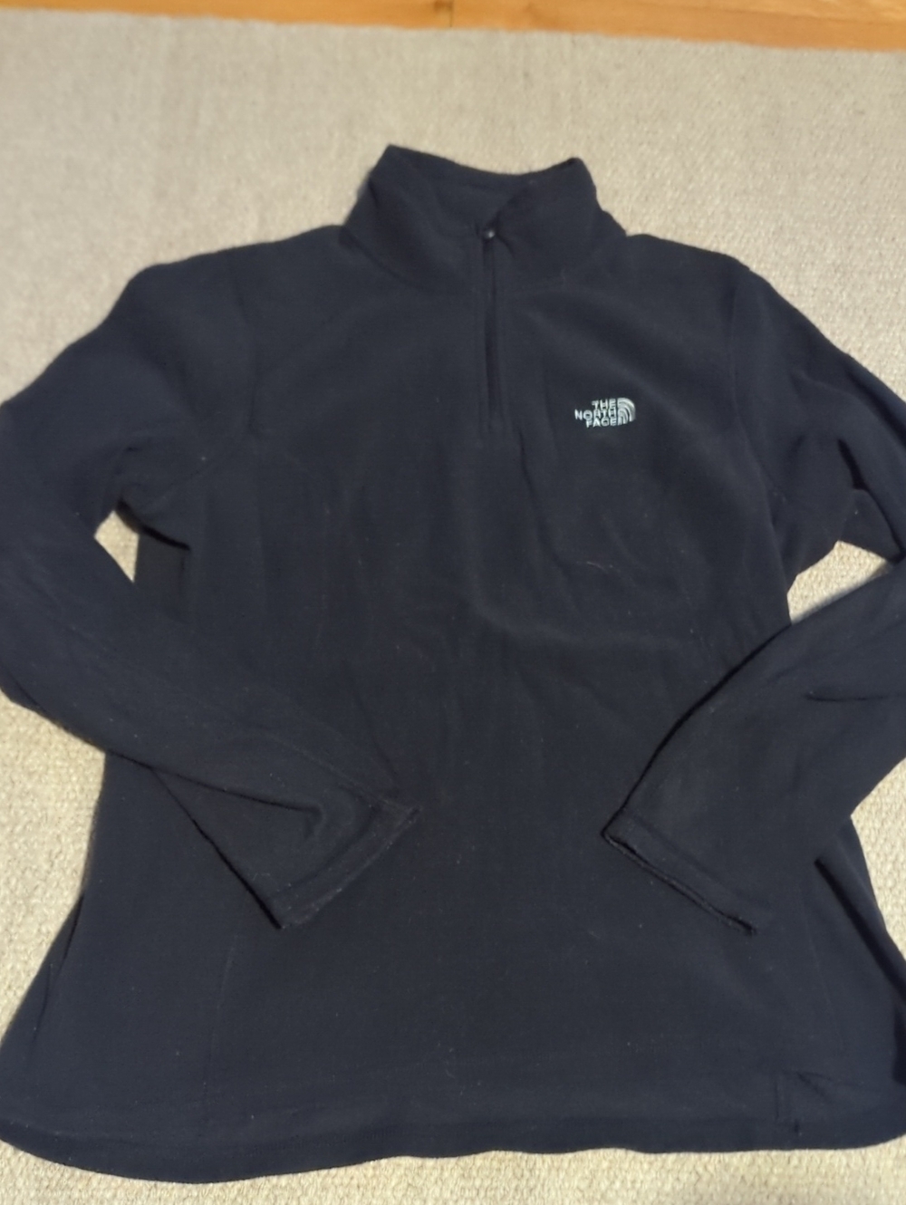 Women's The North Face Black Quarter Zip Lightweight Fleece Size L